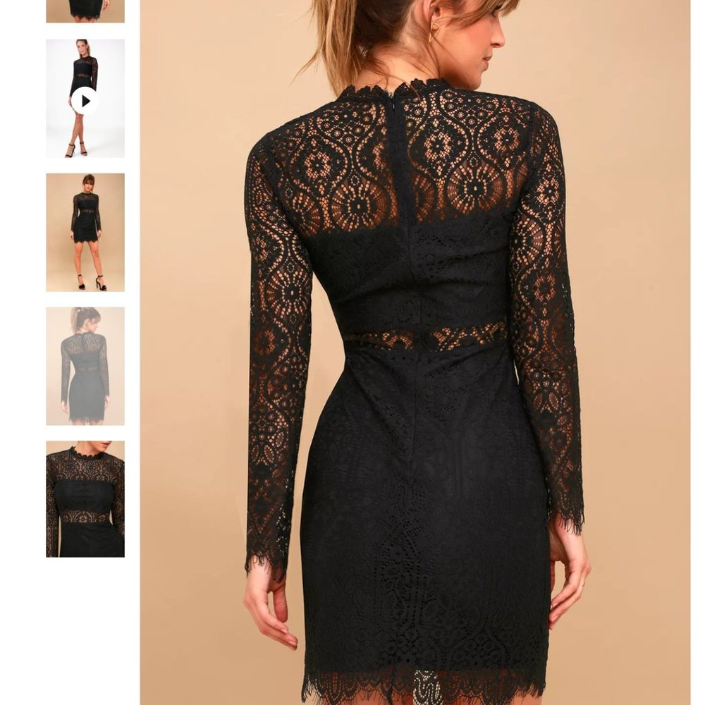 Lulu's Appetite for Seduction Black Lace Dress - Picture 2 of 9